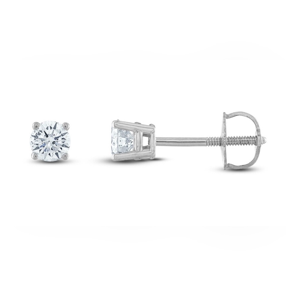 Natural Canadian Diamond Stud earrings in 14K white gold
